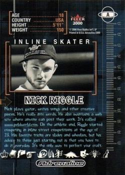 2000 Fleer Adrenaline - Autographs #A Nick Riggle Back